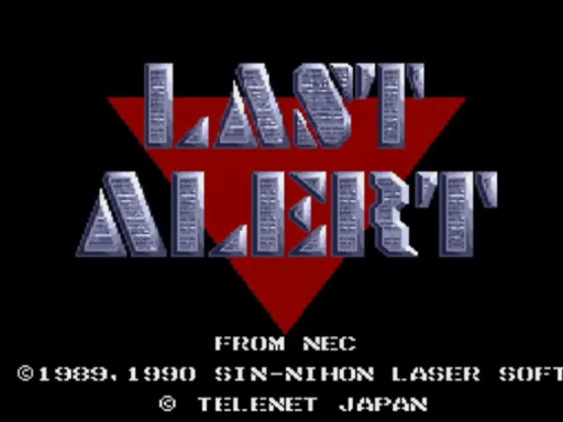 Last Alert title screen for TurboGrafx CD